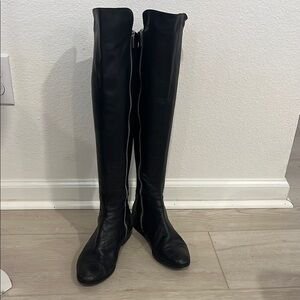 Michael Kors – Black Over the Knee Boots with Smooth Finish and Slim Design